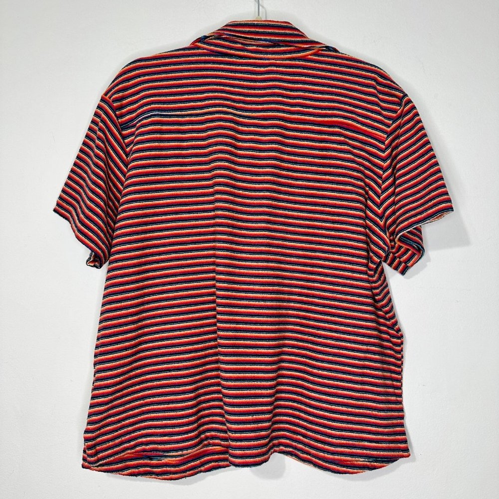 FRANKIES BIKINIS‎ Coco Stripe Terry Cover-up Top In Sunset Stripe Sz L - Picture 5 of 9